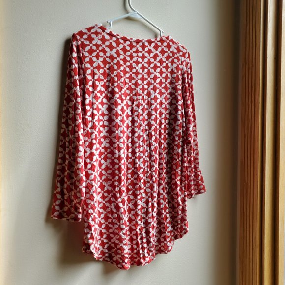 MICHAEL Michael Kors Red & White Geometric Print Jersey Size Small - Picture 12 of 16